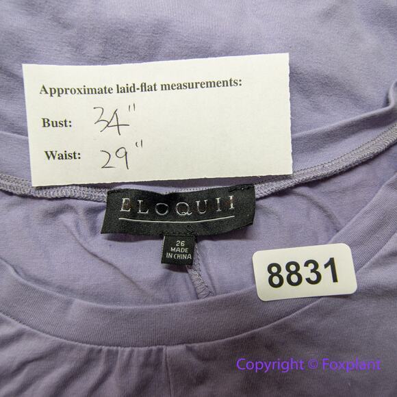 New! ELOQUII Women's Plus Size Cross Front Flutter Sleeve Dress purple, 26 - Picture 10 of 12